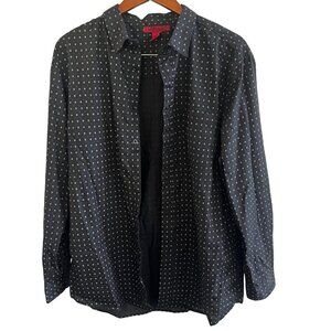 Montage Shirt Mens XL Black White Geometric Print Button Up Casual‎ Wear